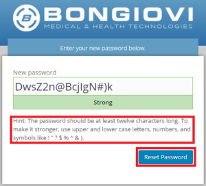 Medical Site Auto Generated Password Form