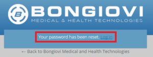 Medical Site Your Password Has Been Reset Click Login